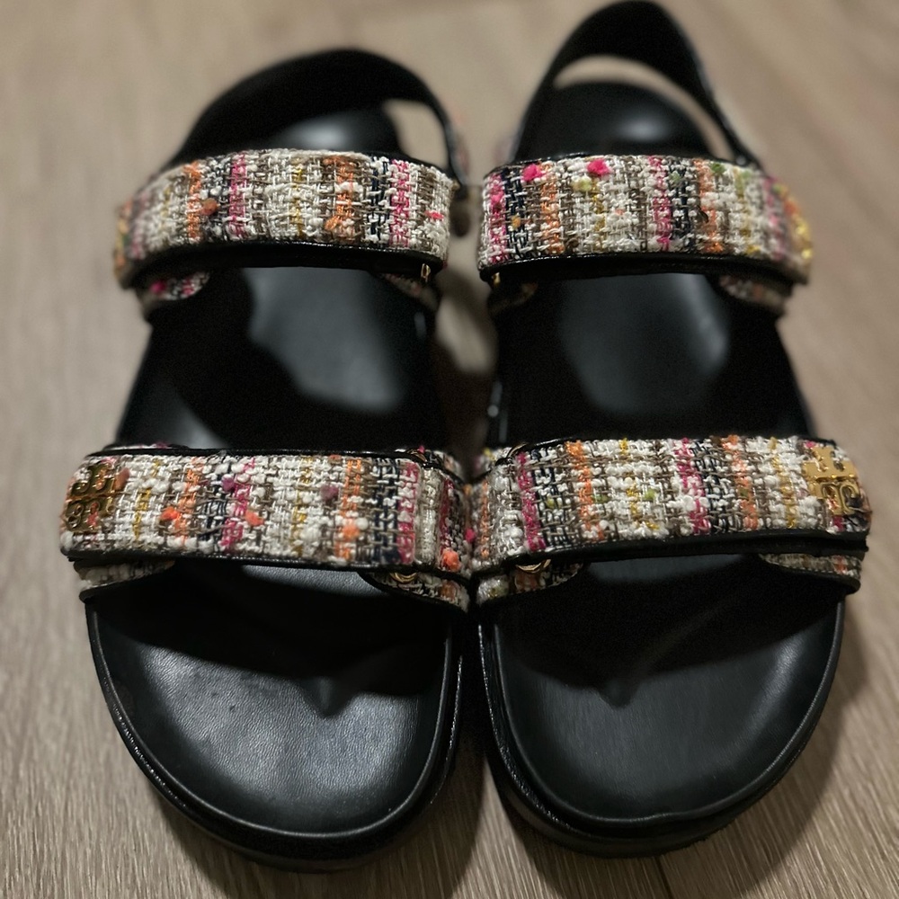 Tory Burch Kira sport sandals size 10 pink tweed